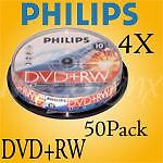 Philips 4X DVD+RW Rewritable 50 Pack $.74 per disc  