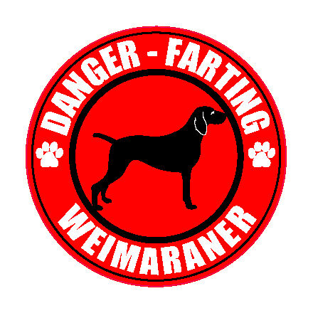 FARTING WEIMARANER FART 5 DOG STICKER  