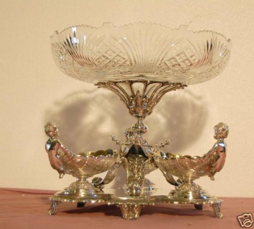 Matthew Boulton Silverplate Cherub Dipper Centrepiece