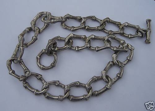 Tiffany & Co Rare Silver Bamboo Link Heavy Necklace  