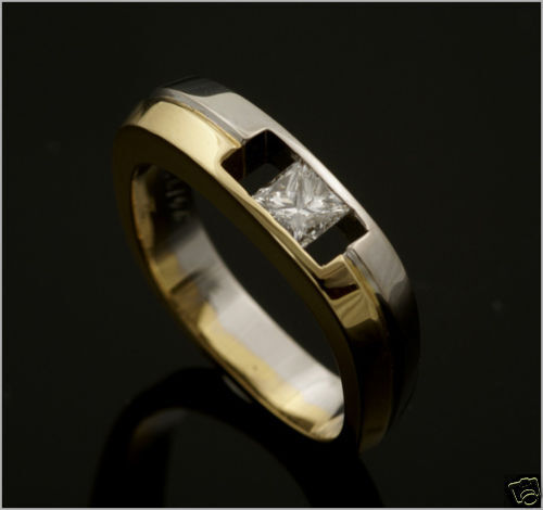 Georg Jensen 18 Ct. White and Yellow Gold Diamond Ring  
