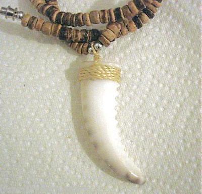 25 Hawaiian Cowrie Boar Tusk Coconut Necklace 18 #2  